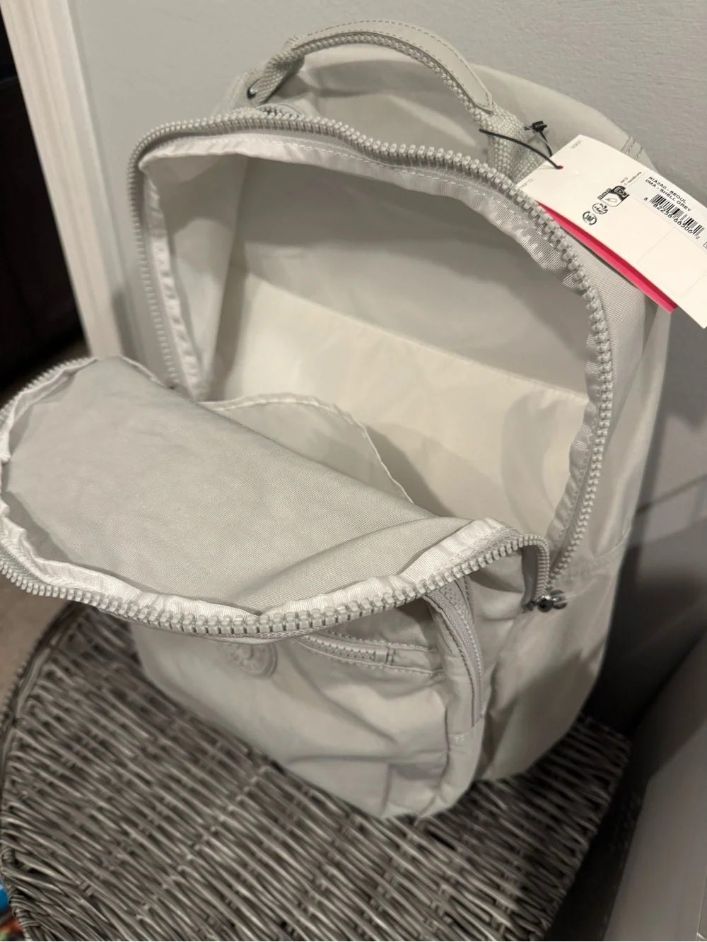 Kipling Cream Nylon Everyday Backpack with Front Pocket